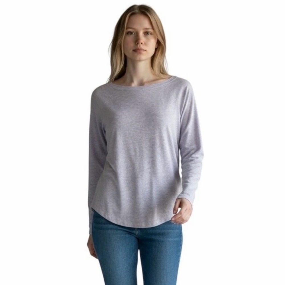 Loft Women's Sweater XS Light Purple Raglan Long Sleeve Lightweight Heathered